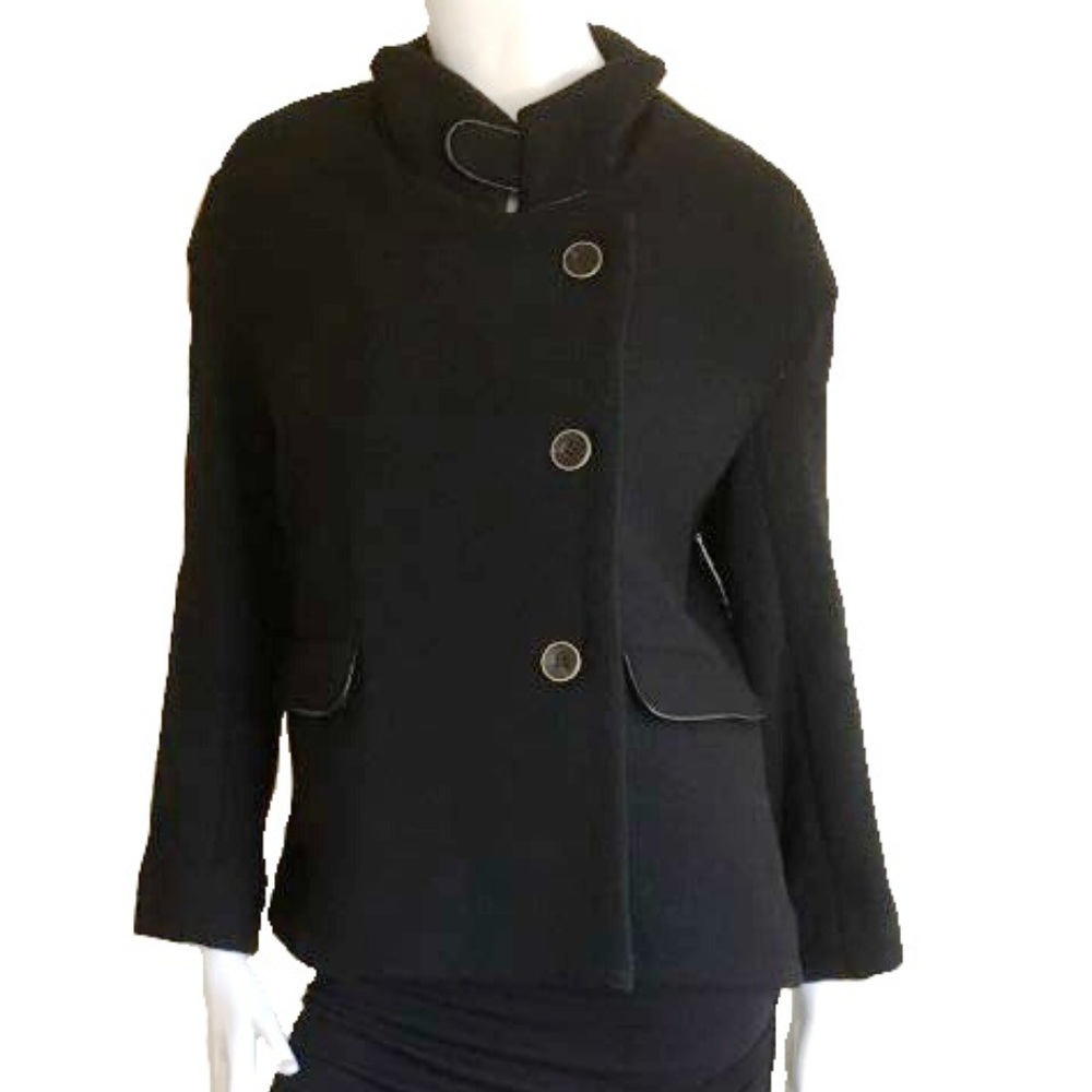 NWT!  GRAHAM & SPENCER Black Wool Peacoat Jacket